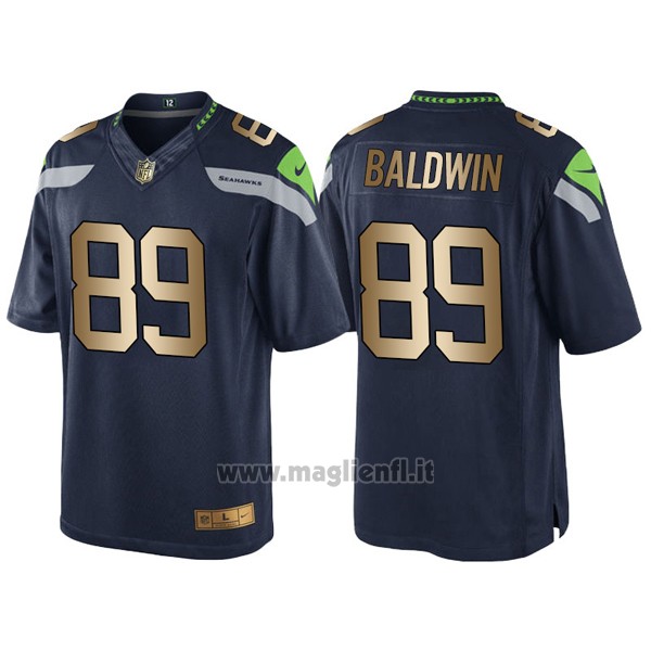 Maglia NFL Gold Game Seattle Seahawks Baldwin Profundo Blu